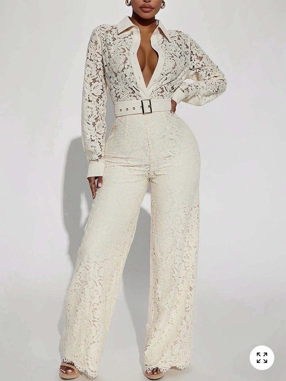 Lace Jumpsuit Cream